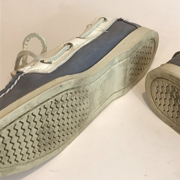 Women's Sebago Boat Shoes Gray/blue/white - Picture 9 of 9